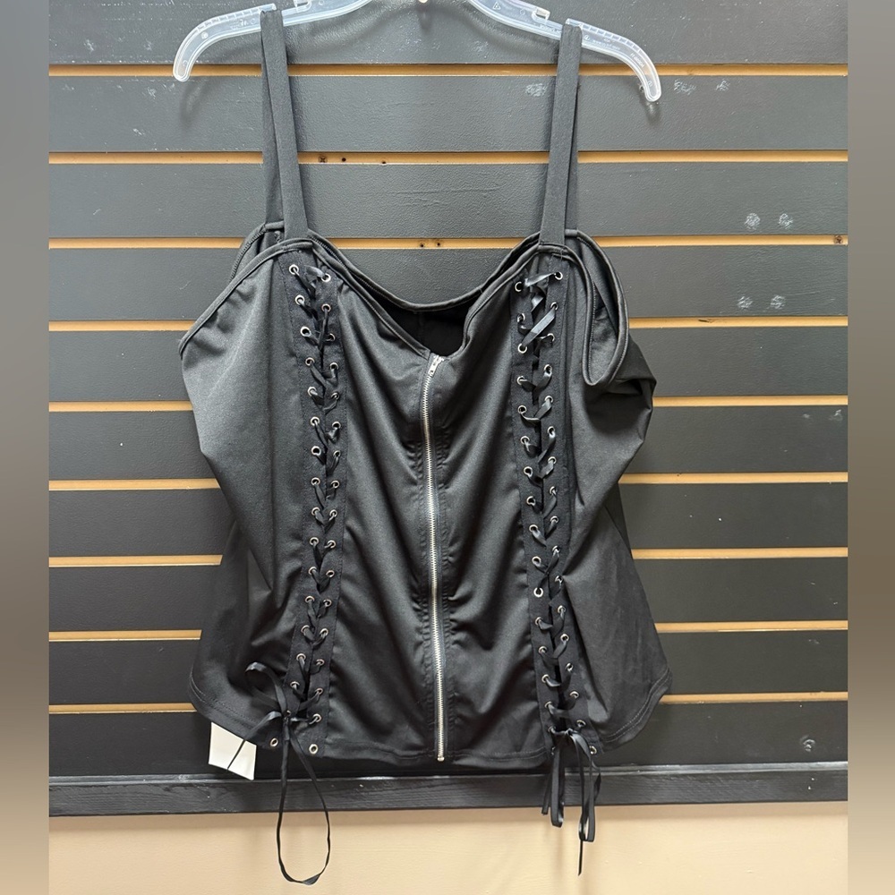 NWT Nextmia Black Bustier Tie Front Cami Size 24 Plus Size